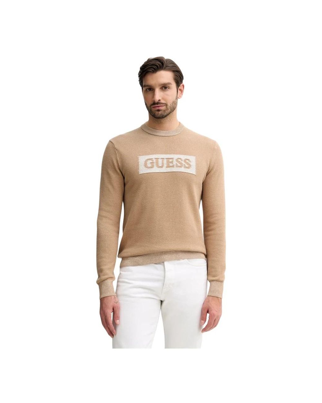 Guess Jack Sweater in het Natural voor heren