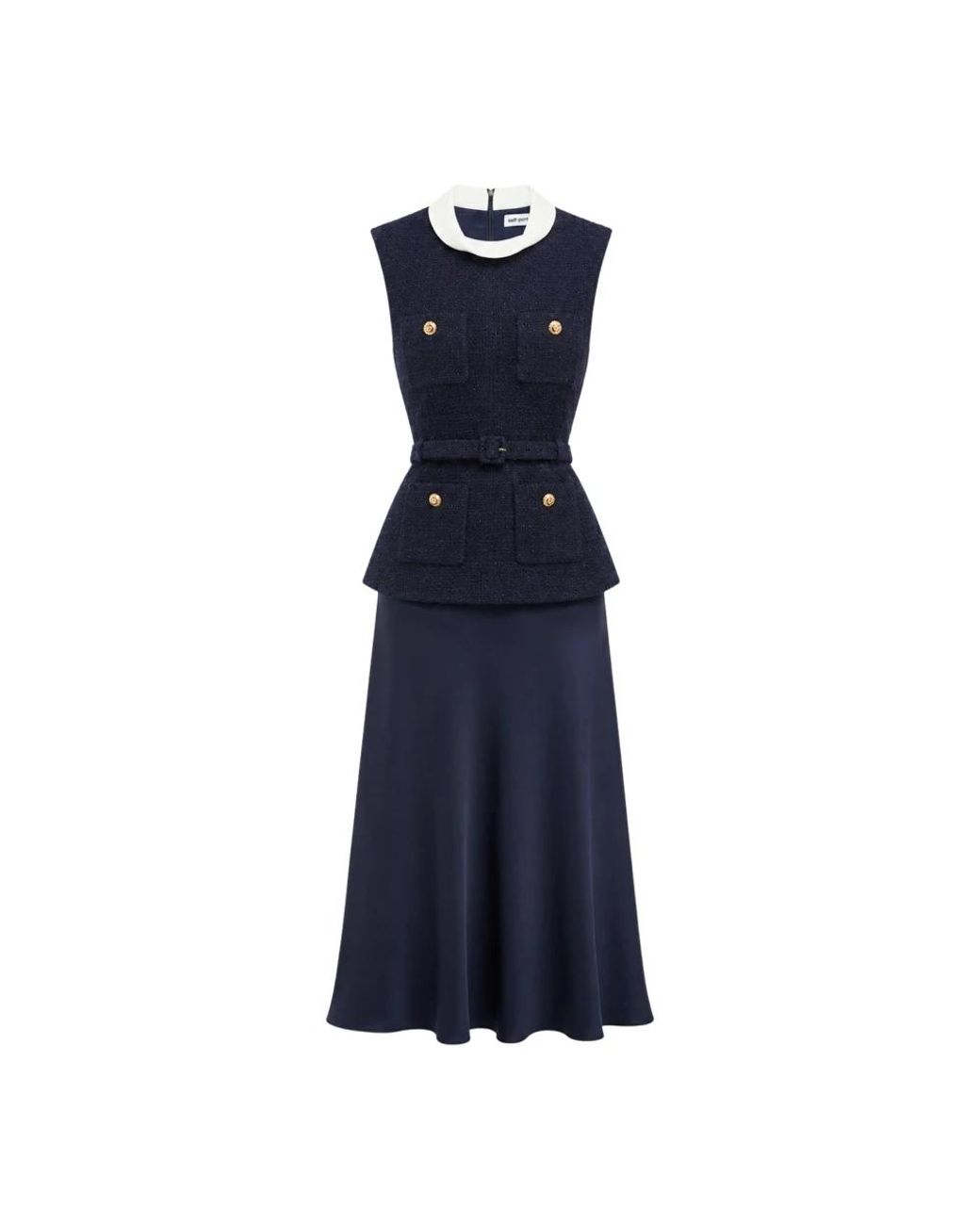 Self-Portrait Blue Midi Dresses