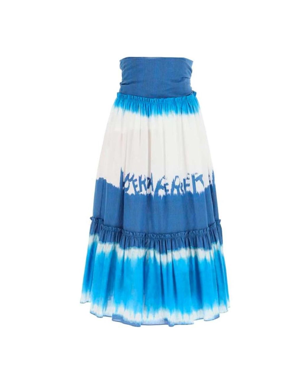 Alberta Ferretti Blue Tie Dye Midi Skirt