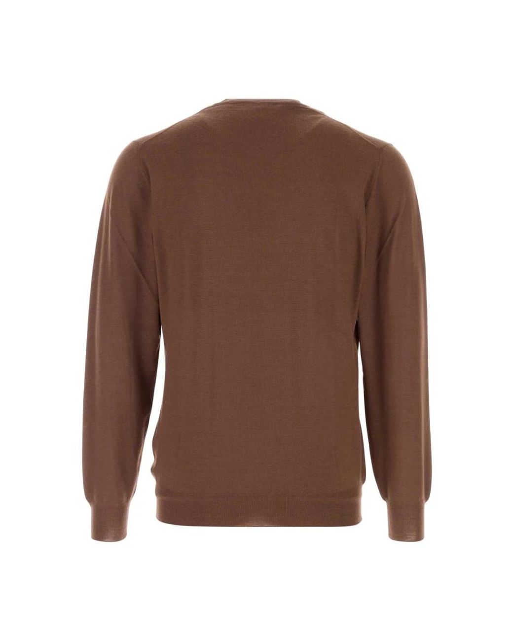 Fedeli Brown Round-Neck Knitwear for men
