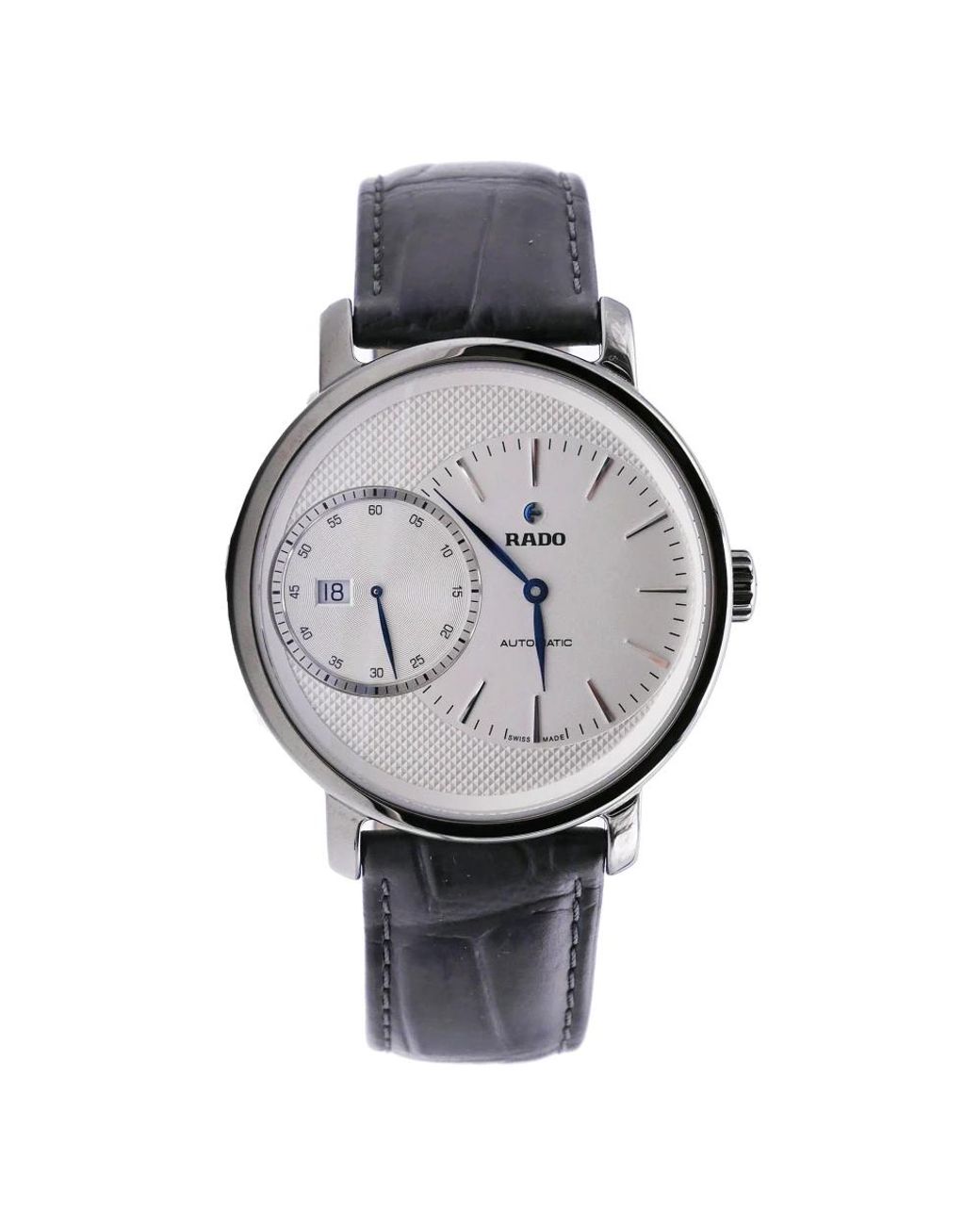 Rado Accessoires ,Grijs ,Diamaster Grande Seconde Automatisch Horloge in het Metallic