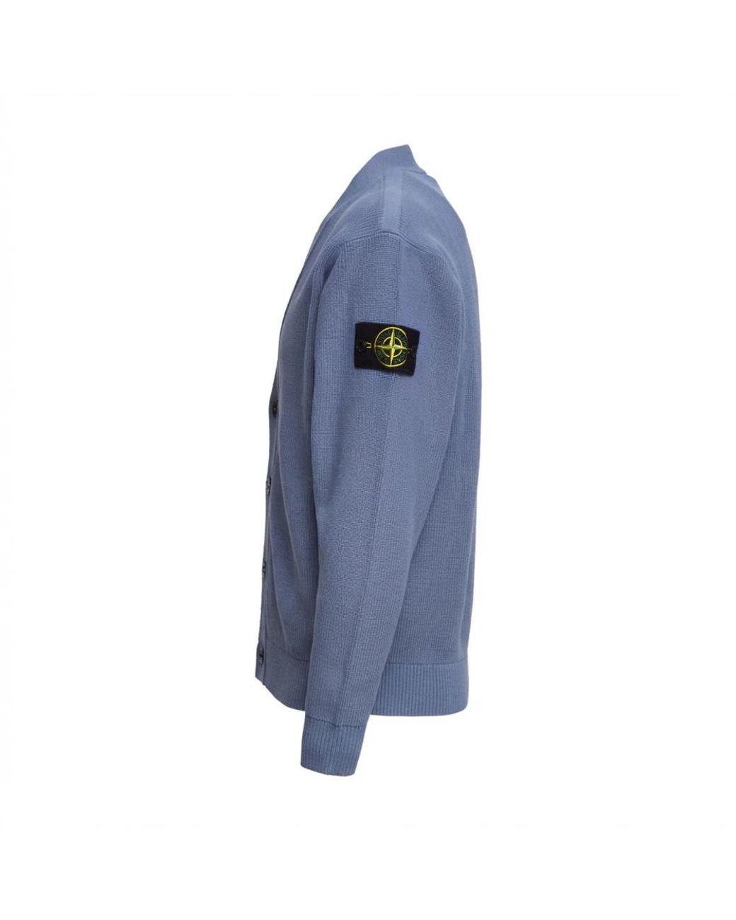 Stone Island Truien & Vesten ,Blauw ,Katoen Geribbelde Cardigan Met V-Hals in het Blue voor heren