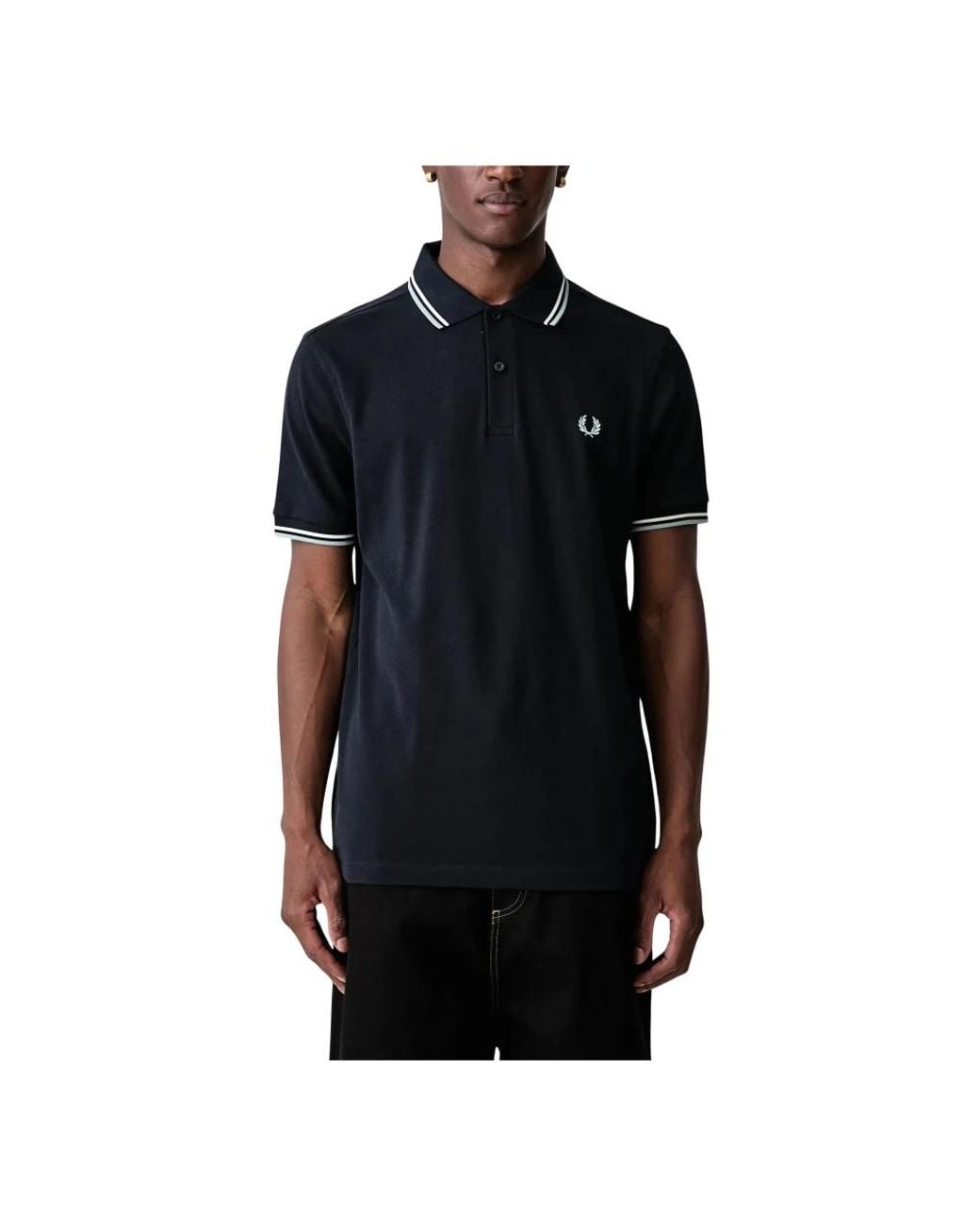 Polo Shirts Fred Perry de hombre de color Black