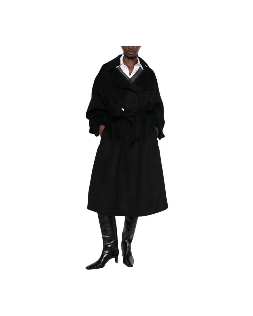 Frankie Shop Black Belted Coats