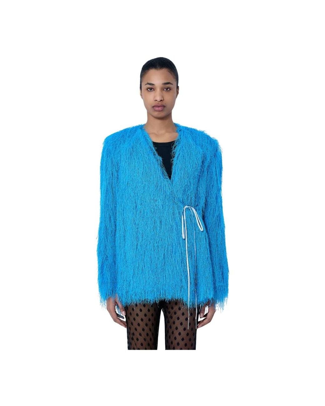 Dries Van Noten Blue Faux Fur & Shearling Jackets