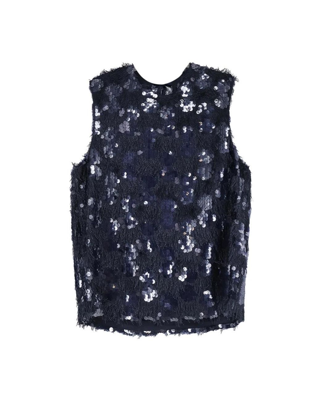 Semicouture Blue Sleeveless Tops