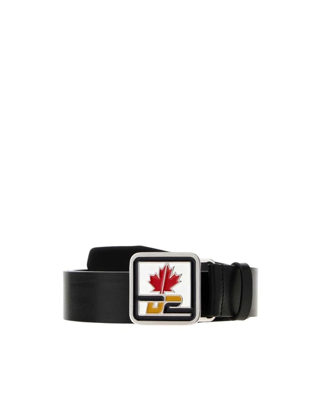 DSquared² Accessoires ,Zwart ,Leer D2 Patch Riem in het Black voor heren