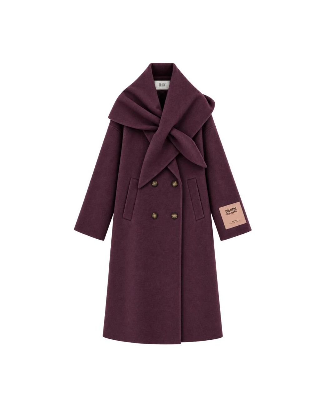 SOLOTRE Purple Double-Breasted Coats