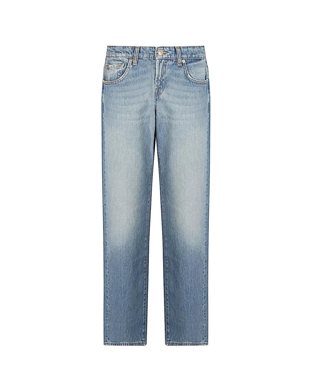 7 For All Mankind Blue Straight Fit Jeans