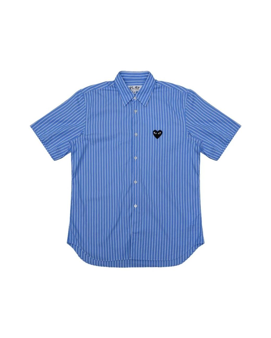 COMME DES GARÇONS PLAY Blue Short Sleeve Shirts for men