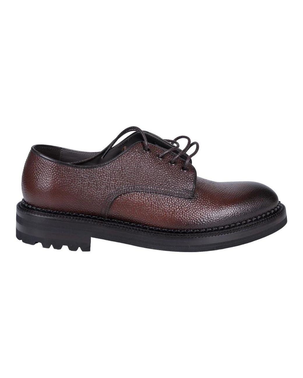Green George Brown Laced Shoes for men