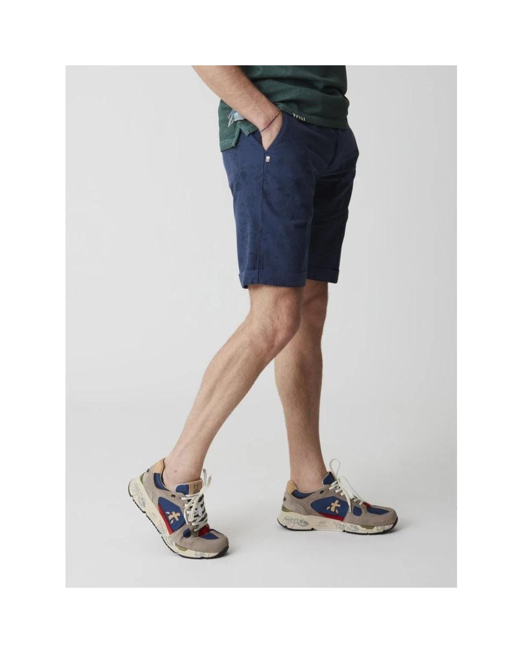 40weft Blue Casual Shorts for men
