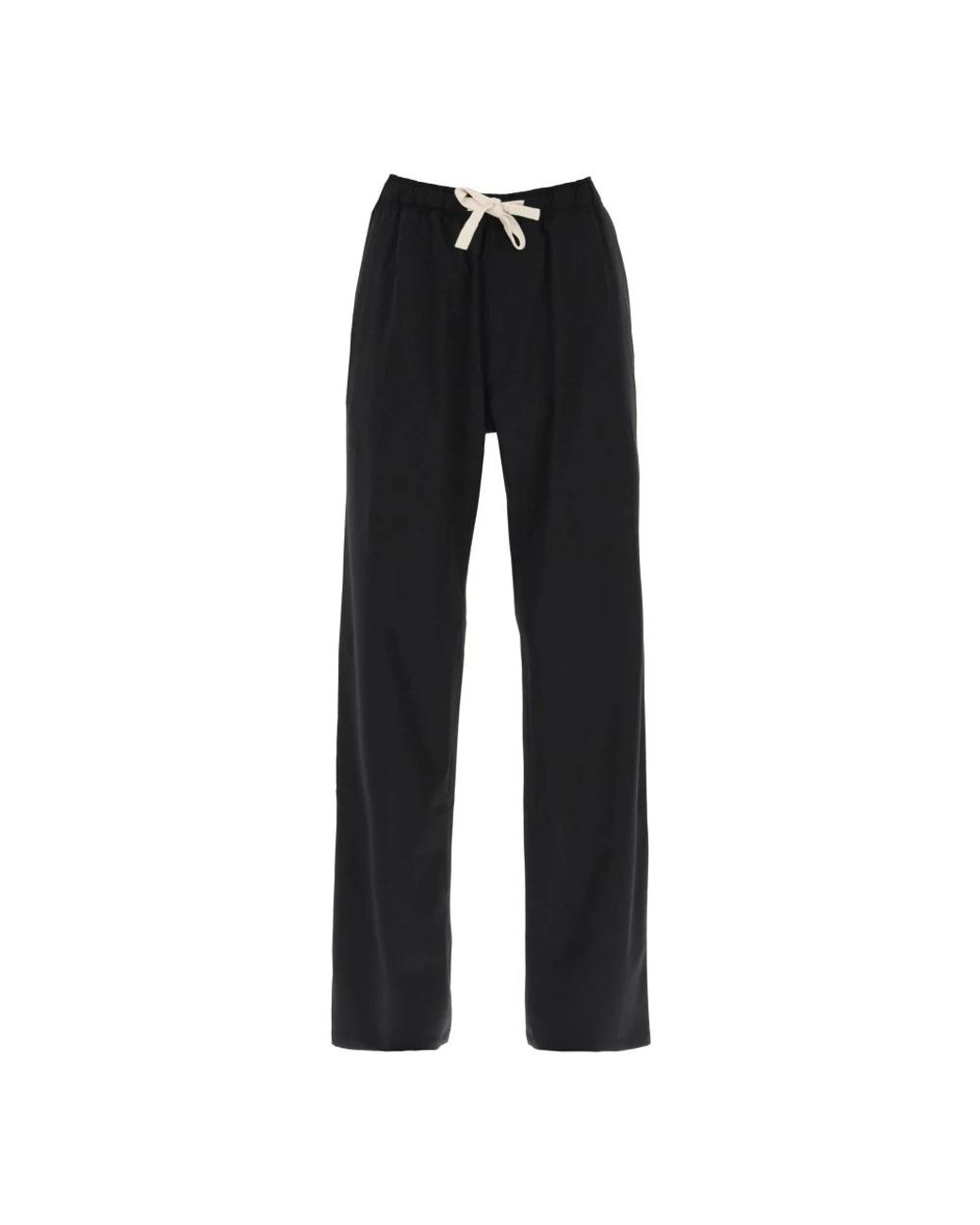Palm Angels Black Straight Trousers for men