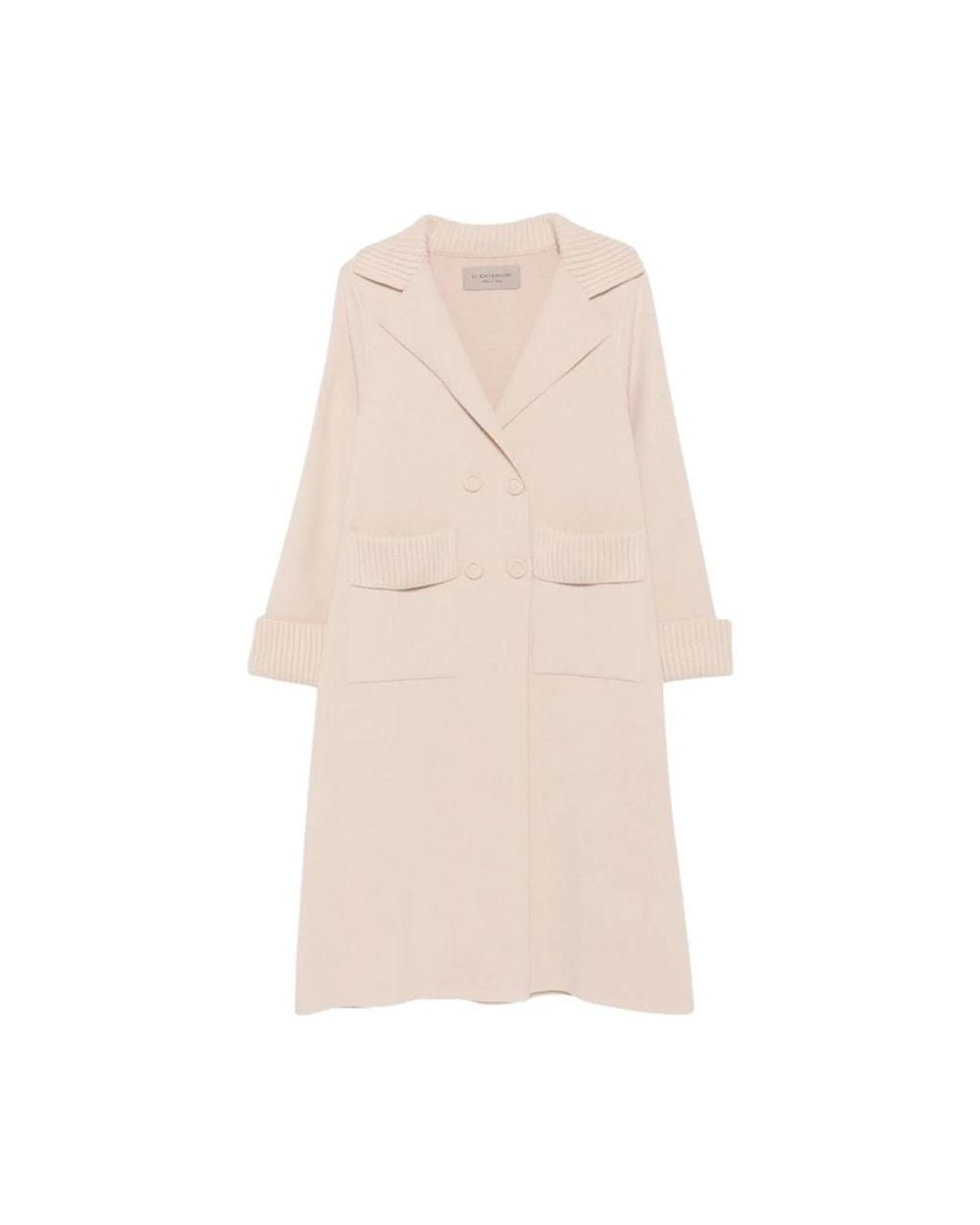D.exterior Natural Double-Breasted Coats