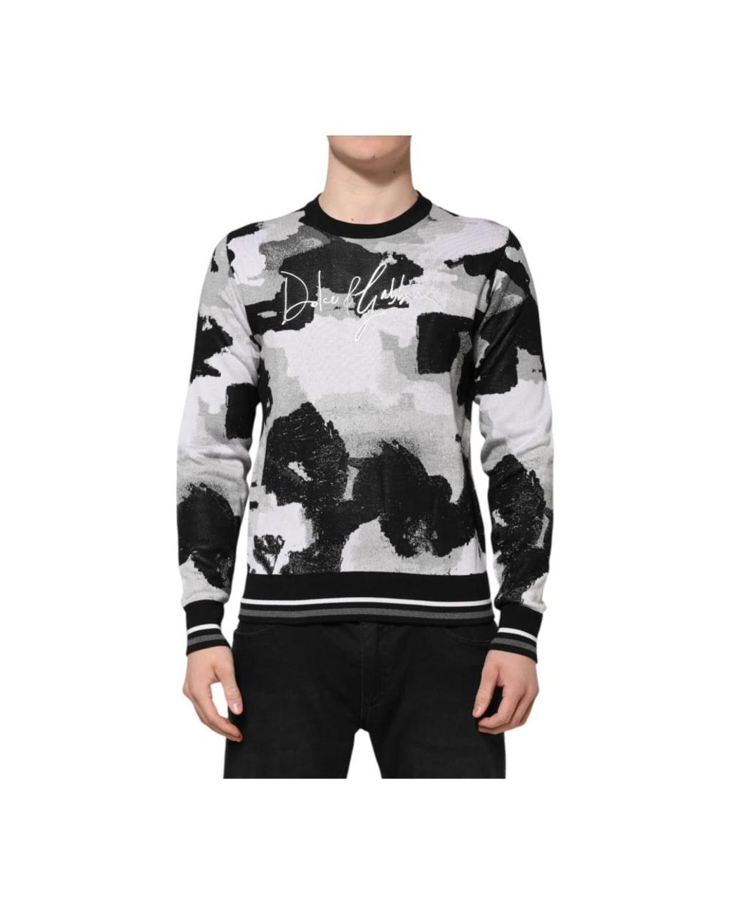 Dolce & Gabbana Black Round-Neck Knitwear for men