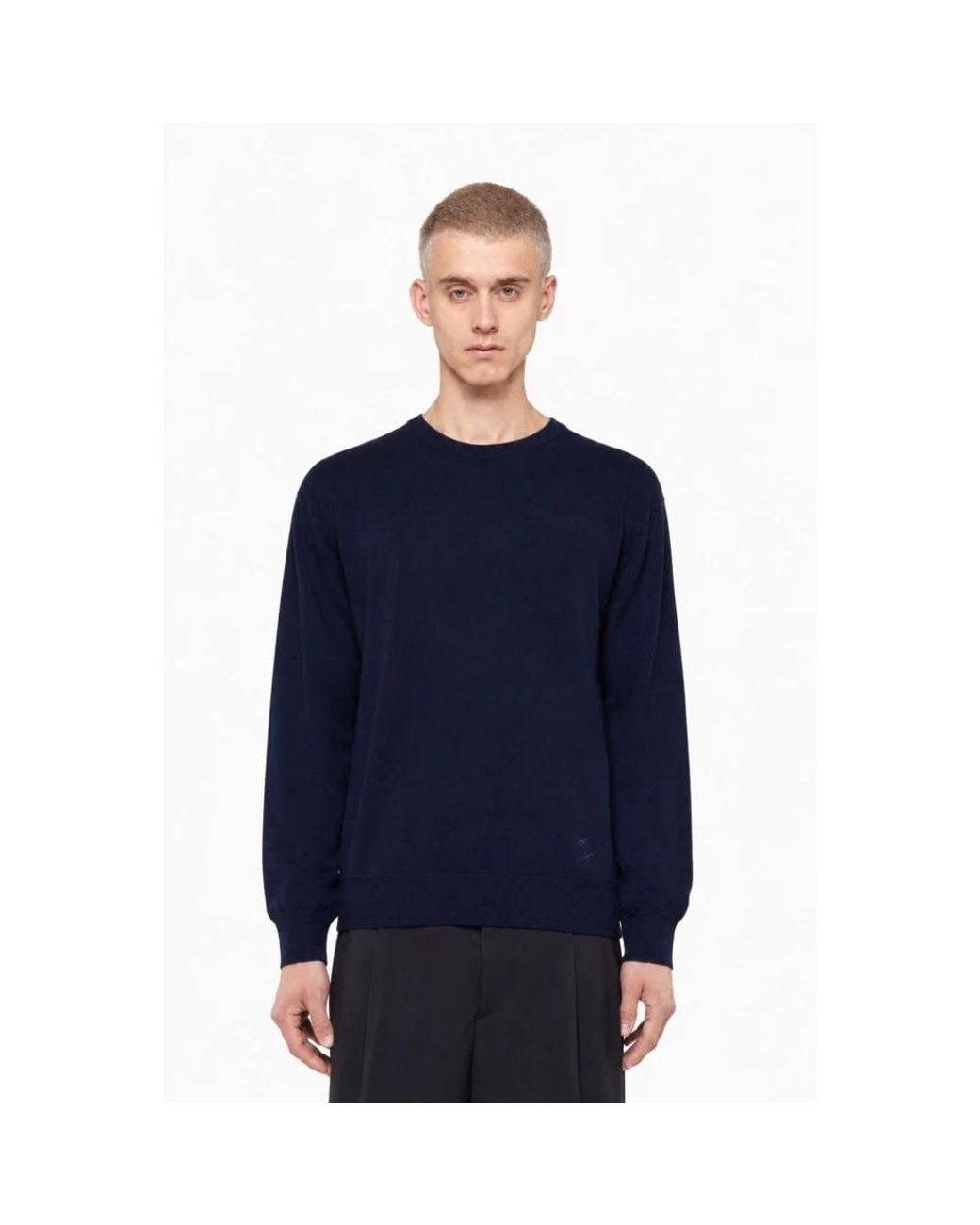Laneus Blue Round-Neck Knitwear for men