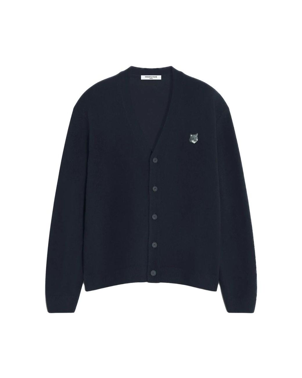 Maison Kitsuné Truien & Vesten ,Blauw ,Wol Cardigan Fox in het Blue voor heren