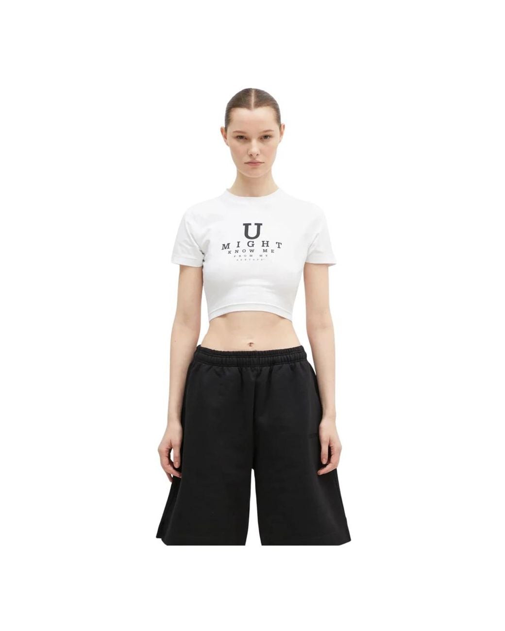 Vetements Eye-Chart Cropped Top in het Black