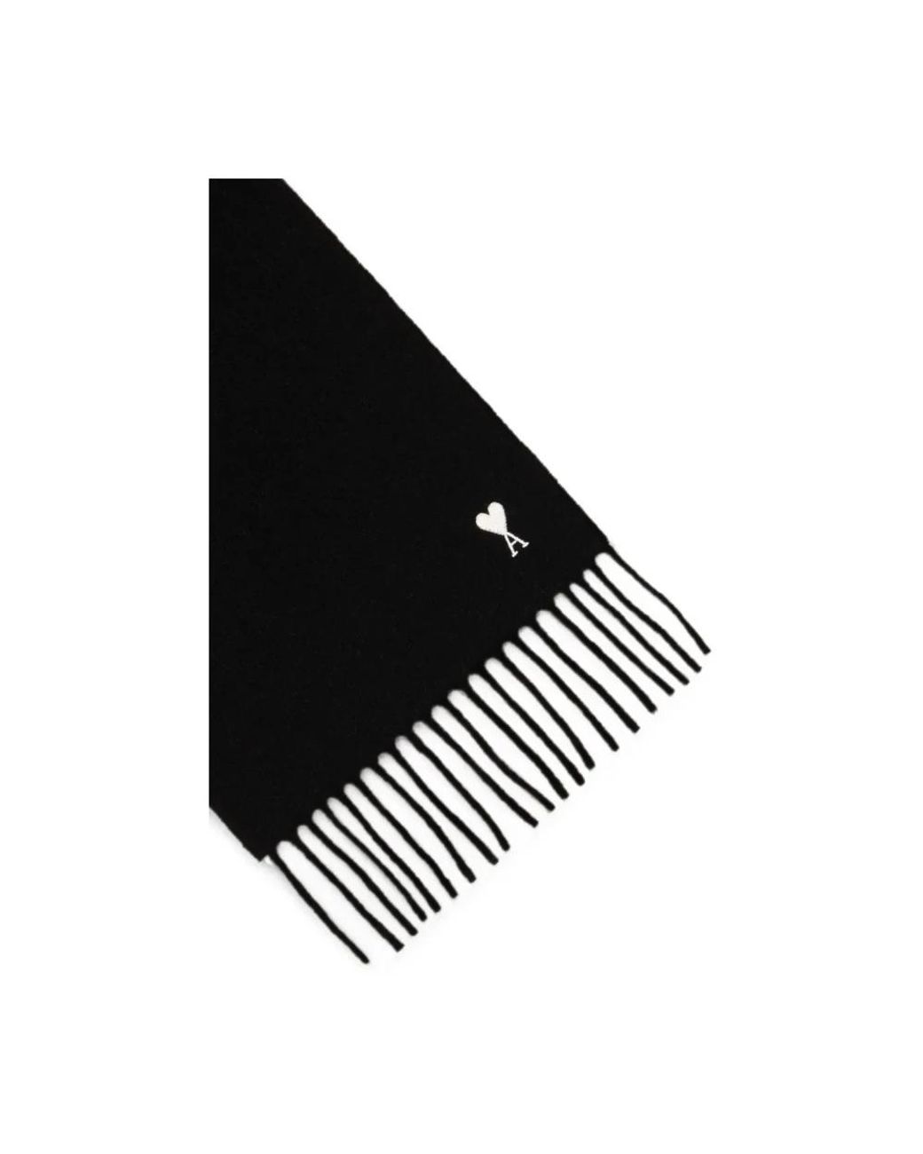 AMI Black Winter Scarves for men