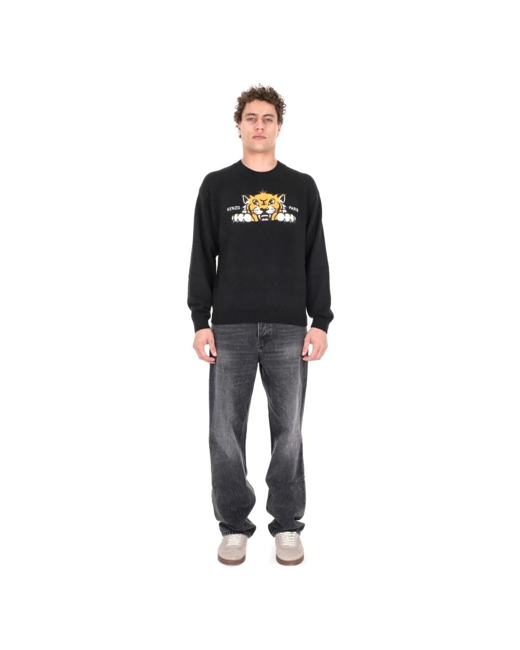 KENZO Black Round-Neck Knitwear for men
