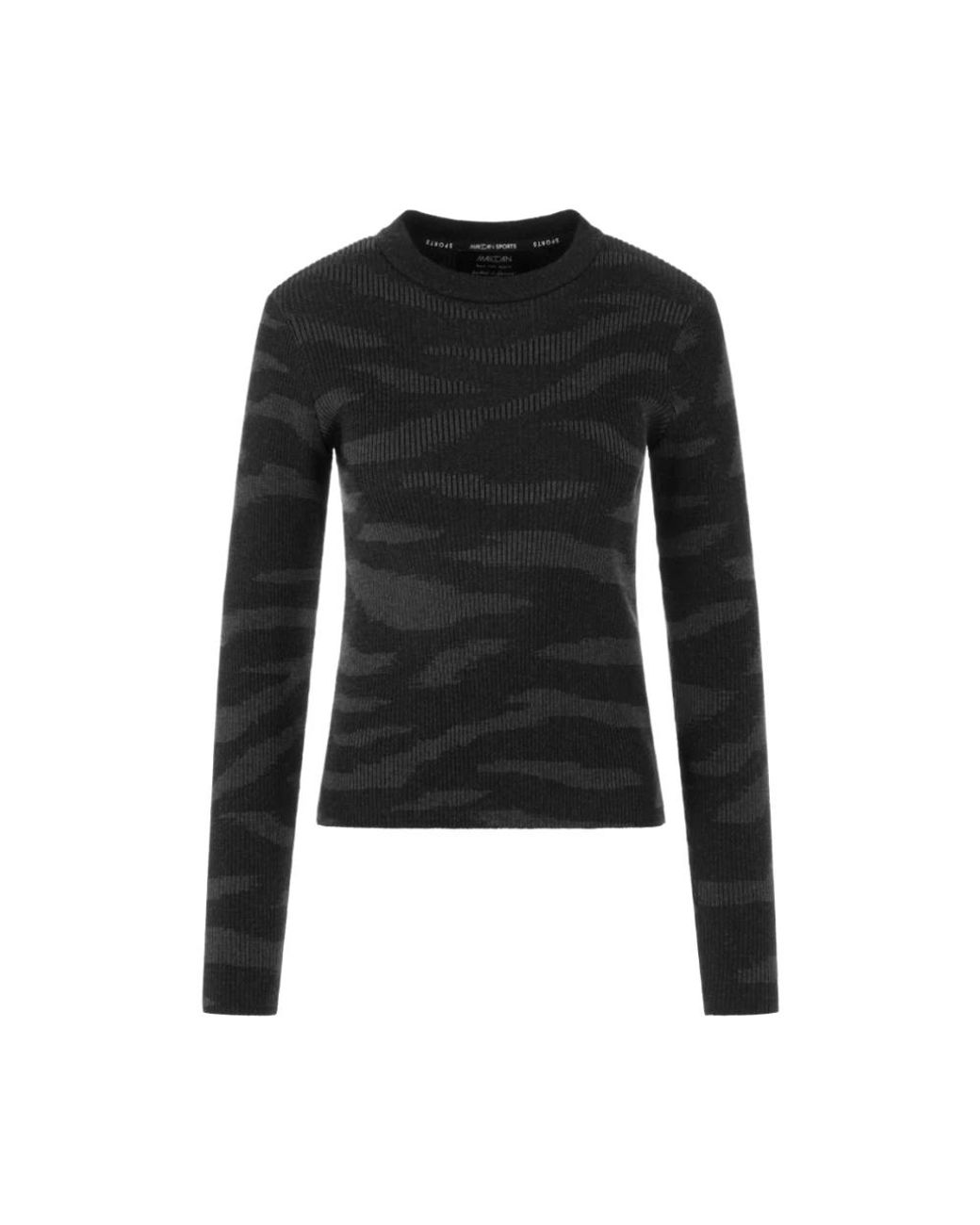 Marc Cain Black Rippstrick-Pullover (Gestrickt