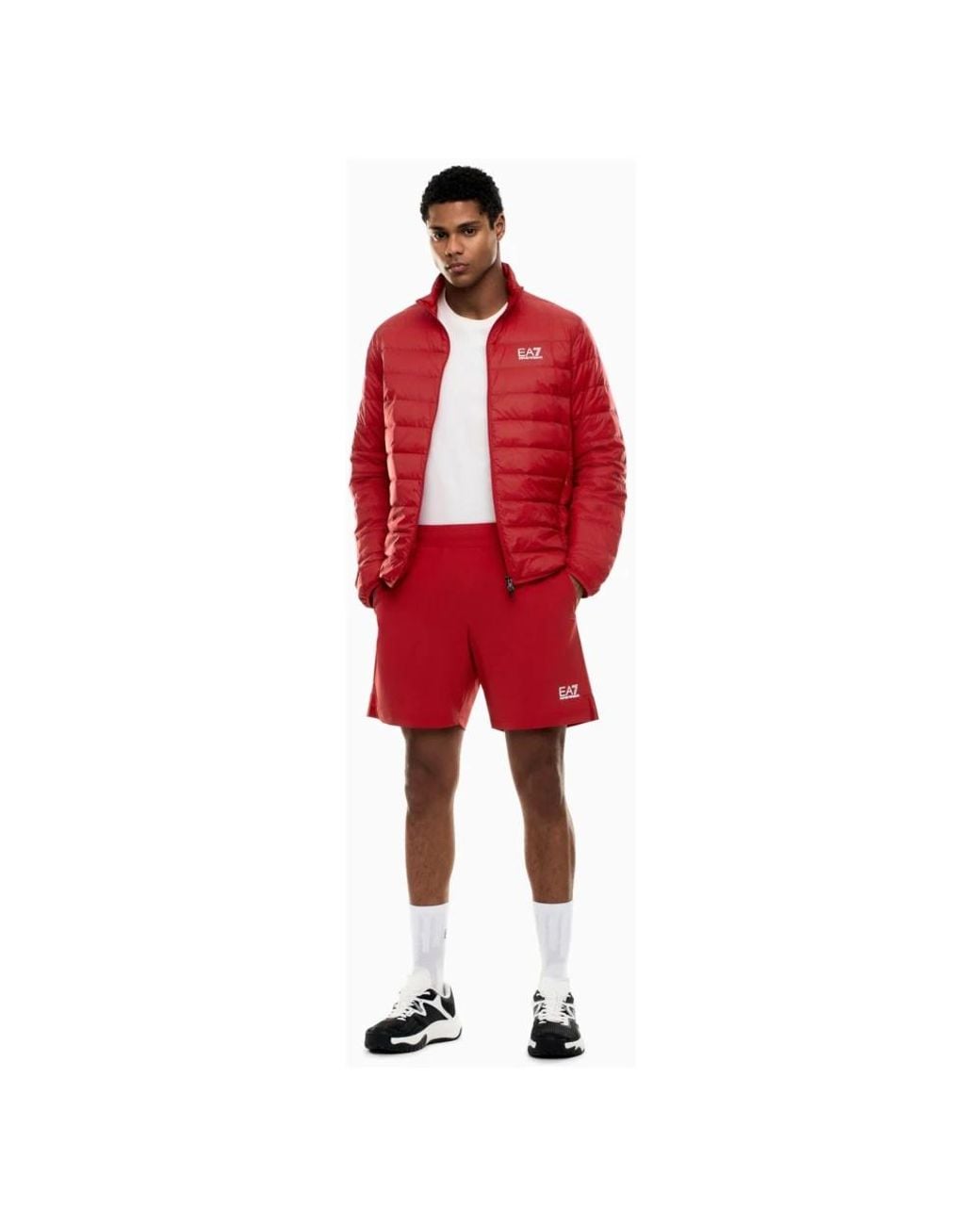 EA7 Red Down Jackets for men