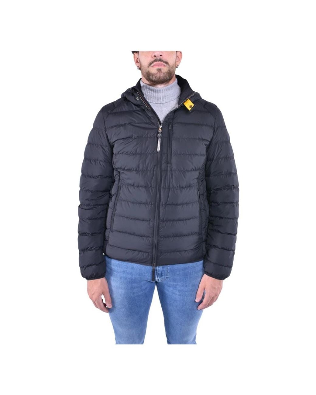 Parajumpers Jassen ,Zwart ,Polyester Korte Gewatteerde Jas Met Capuchon in het Blue voor heren