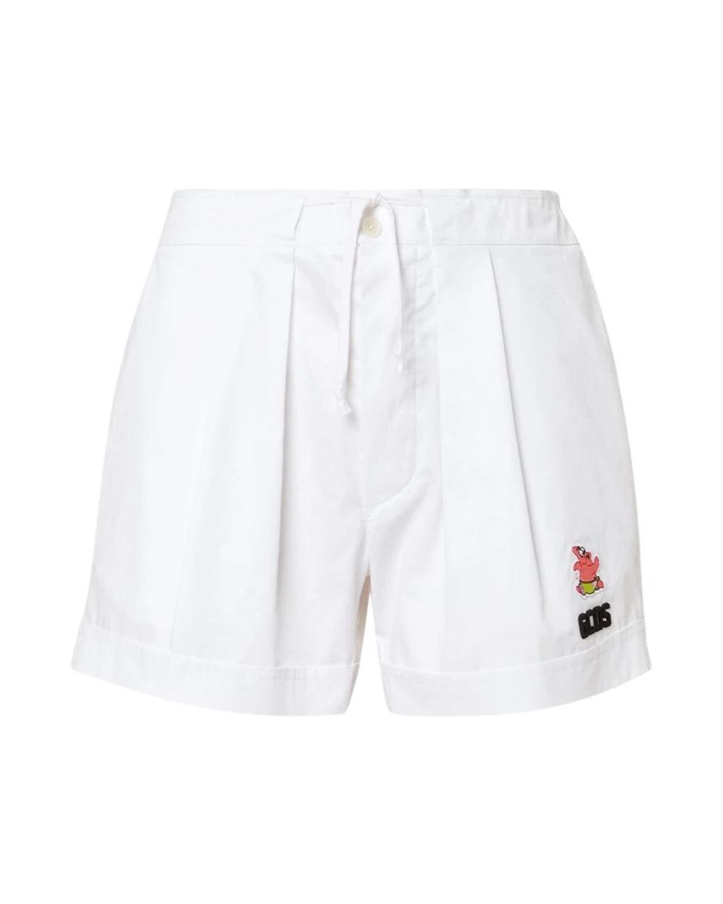 Gcds Logo-Patch Katoenen Shorts in het White
