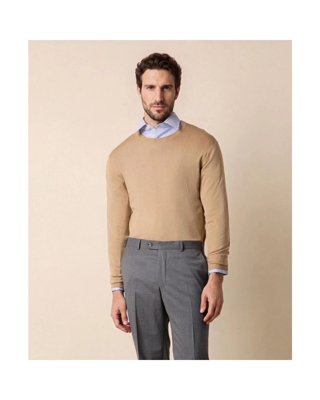 Brooks Brothers Natural Round-Neck Knitwear for men