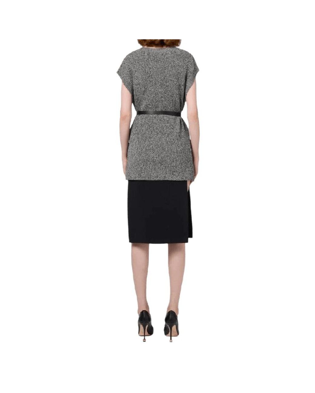 Elisabetta Franchi Gray Round-Neck Knitwear