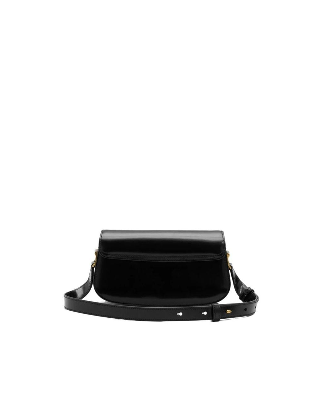AMI Black Leather Shoulder Bag With Logo On The Front