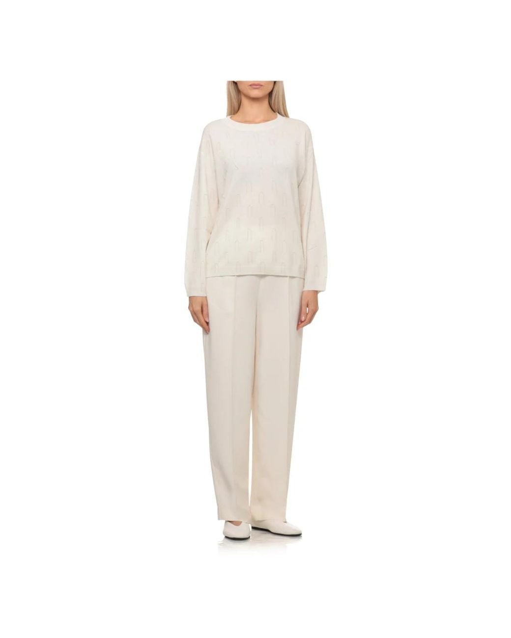 Fabiana Filippi White Round-Neck Knitwear