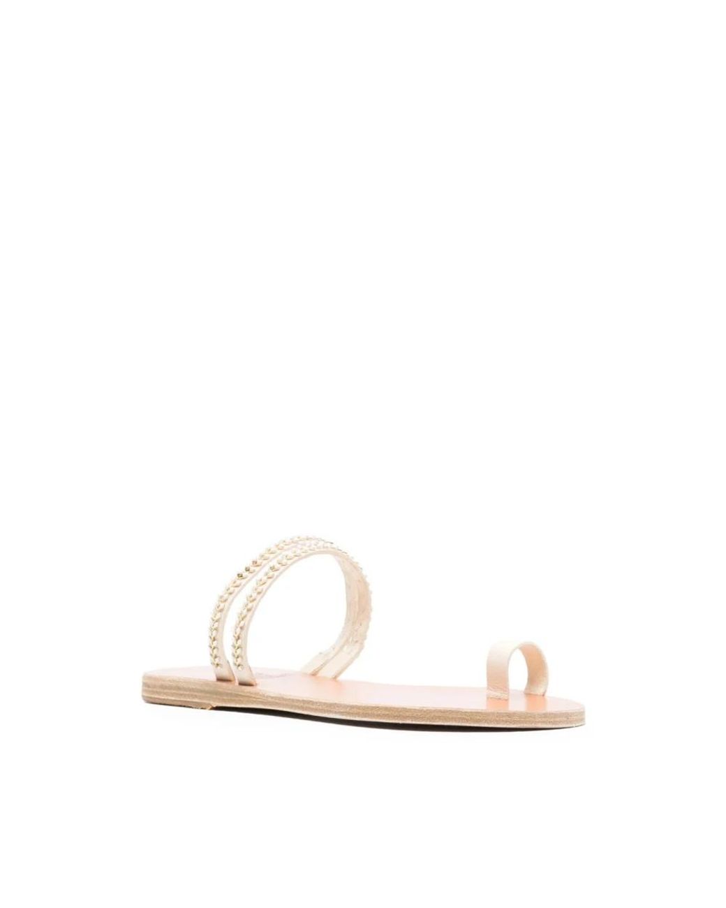 Ancient Greek Sandals White Sliders