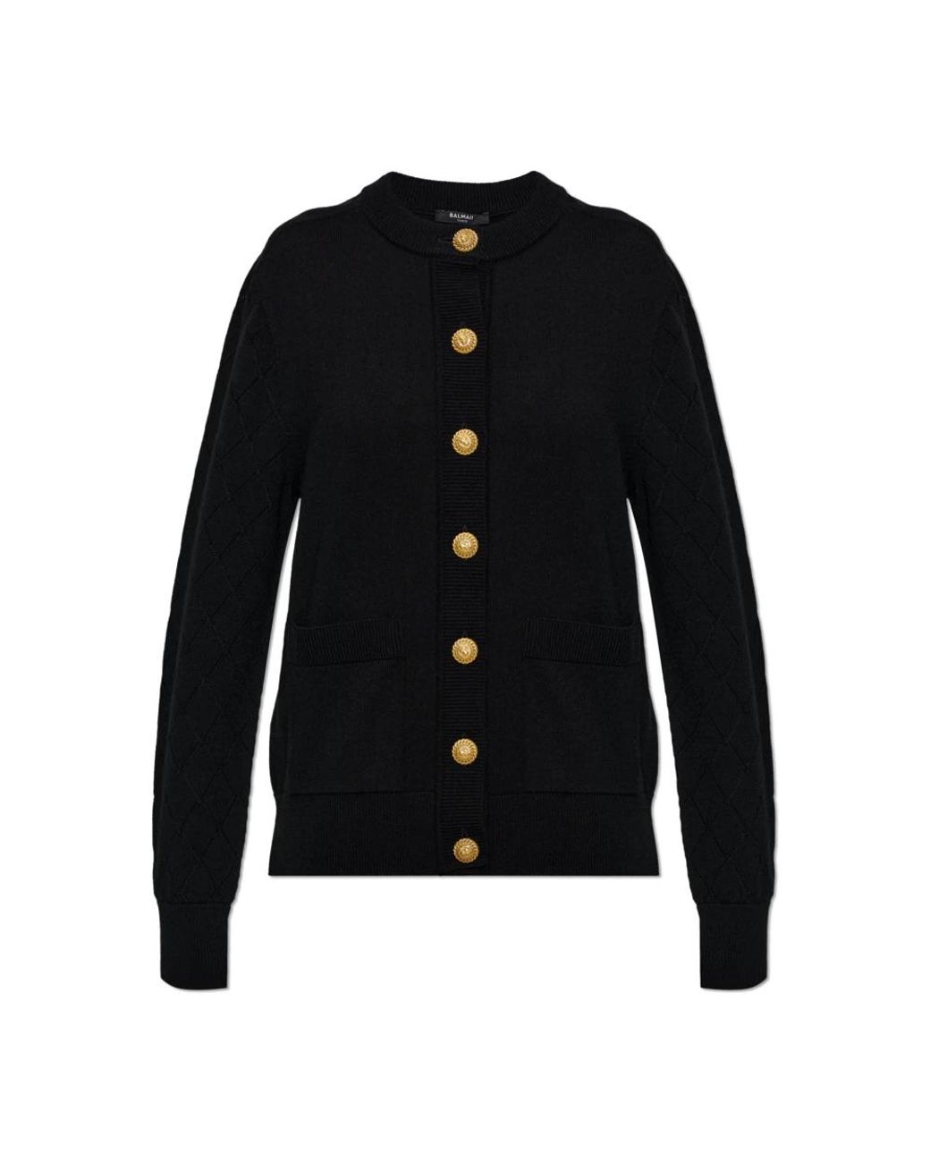 Balmain Black Cardigan Mit Taschen