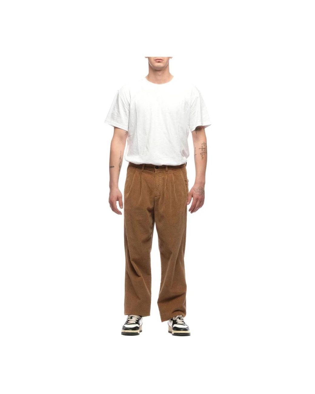 Nine:inthe:morning Brown Straight Trousers for men