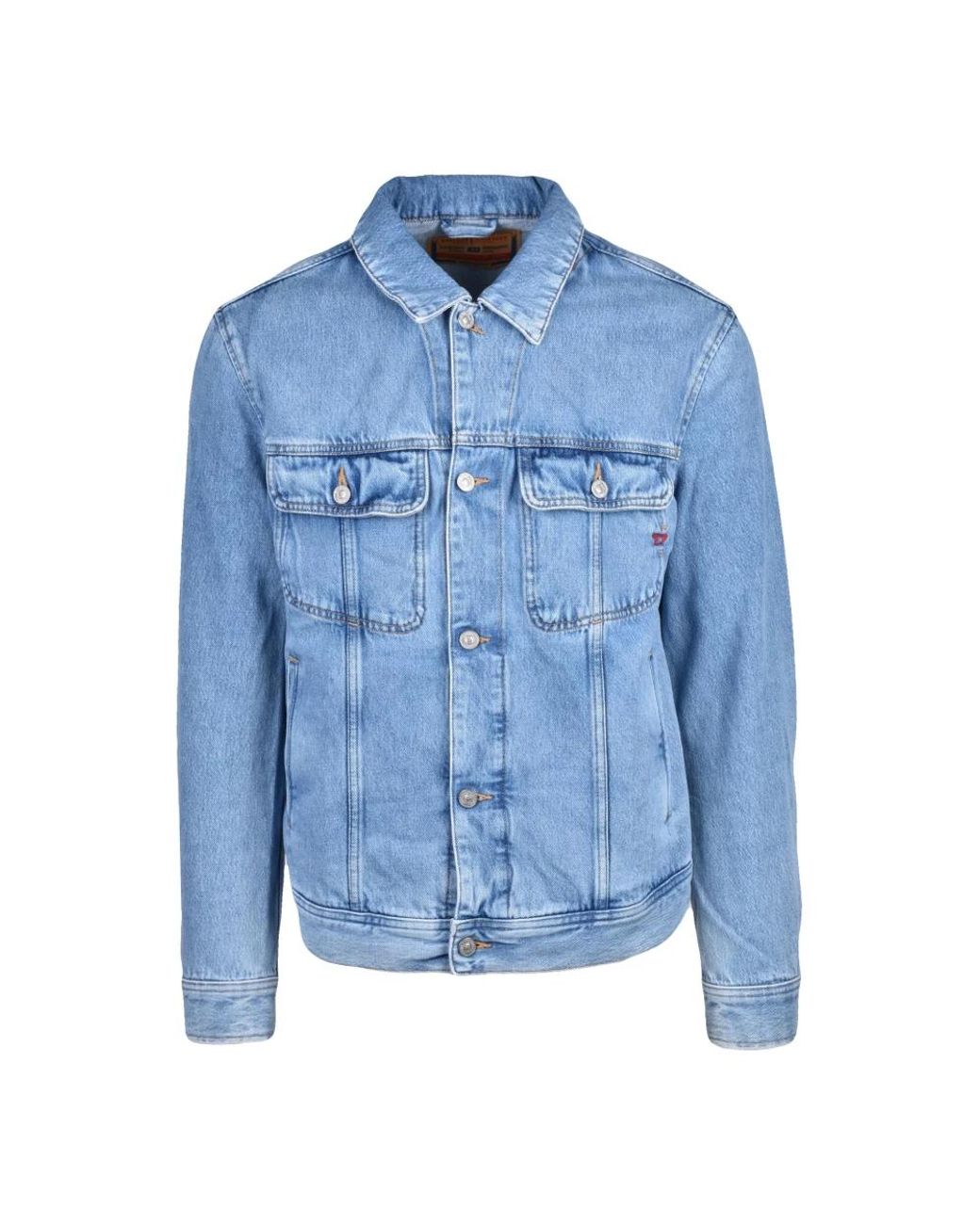 DIESEL Blue Denim Jackets for men