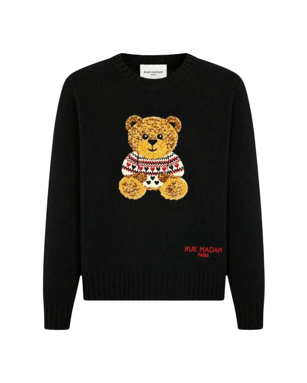 Rue Madam Black Round-Neck Knitwear