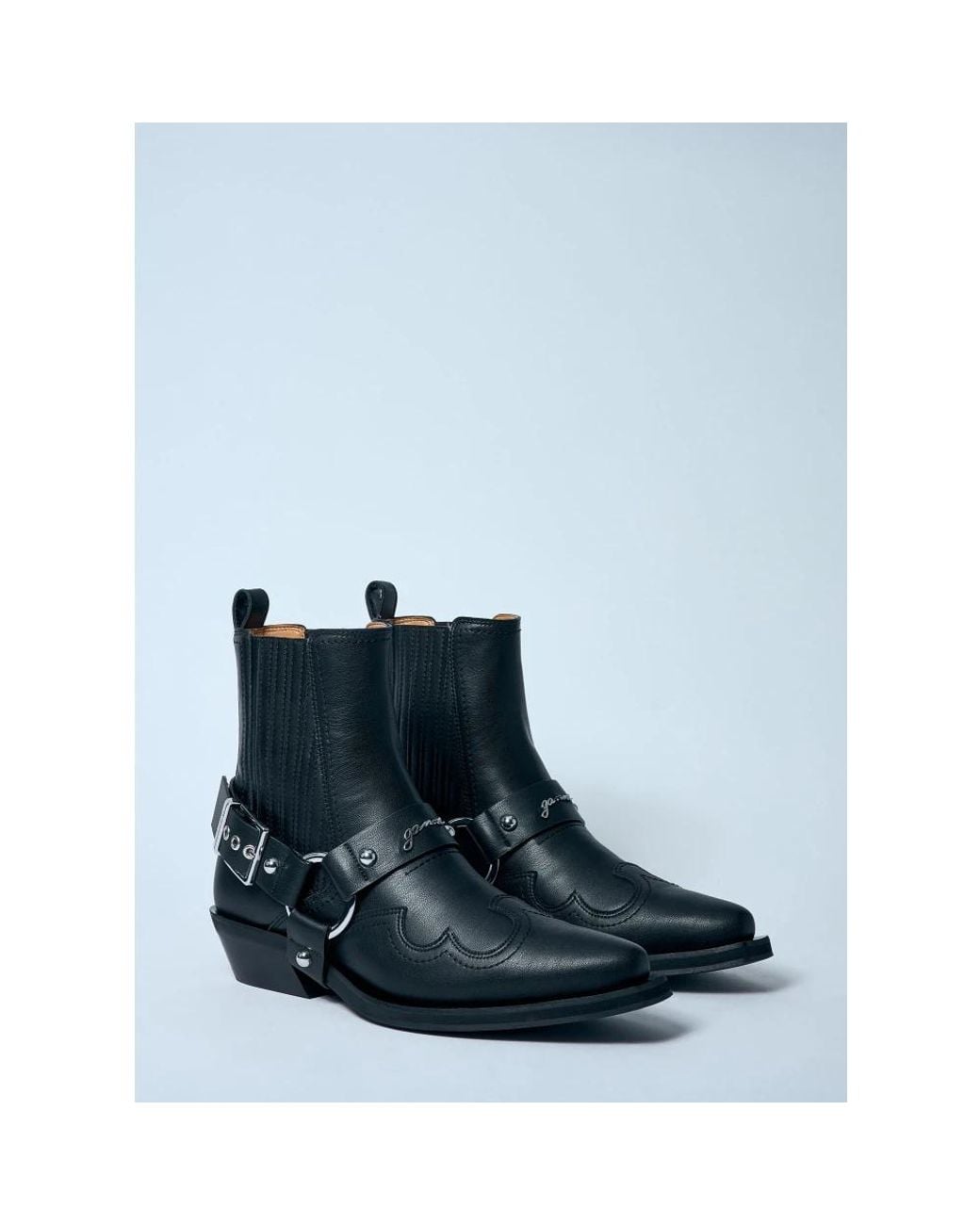 Ganni Blue Cowboy Boots