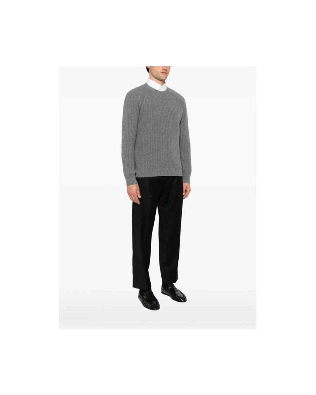 Fedeli Rundhals-Pullover in Gray für Herren