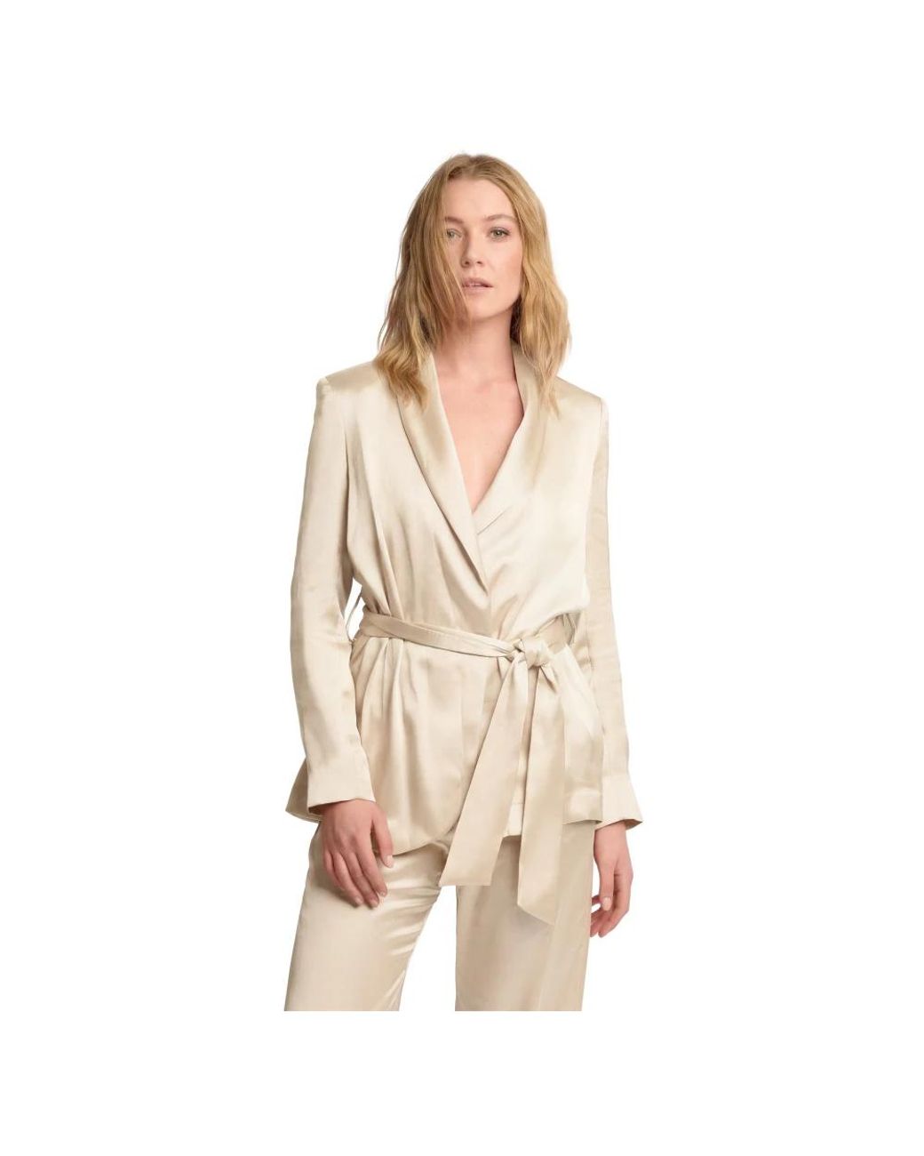 Kocca Jassen ,Leer Kristal Blazer in het Natural