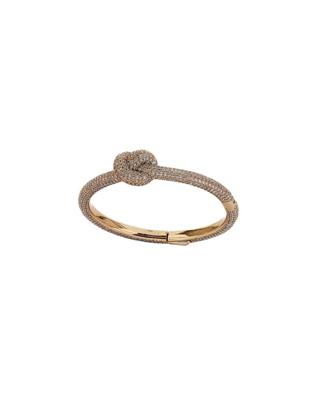 Self-Portrait Armband Met Knoop En Decoratieve Kristallen in het Metallic