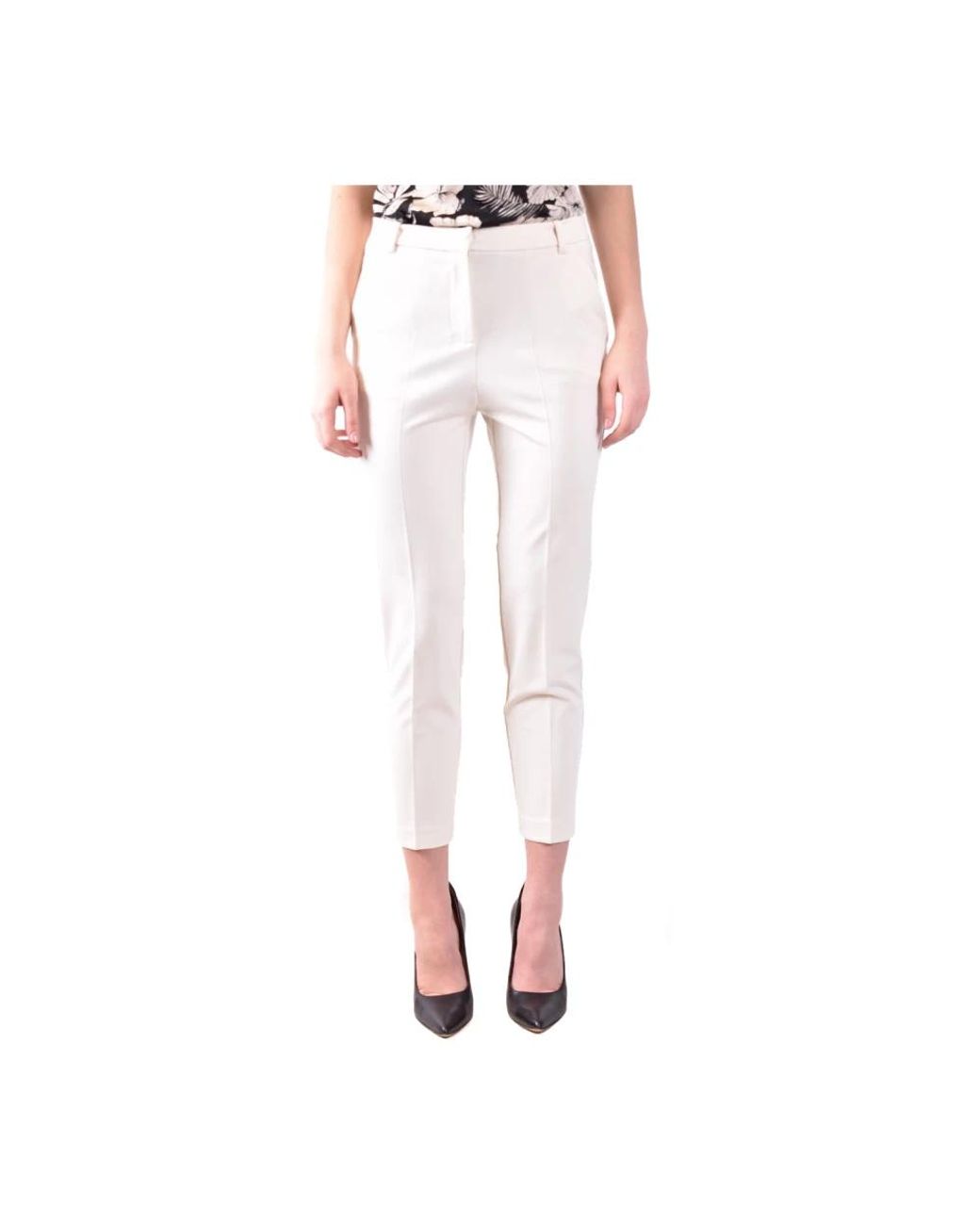 Pinko White Cropped Trousers