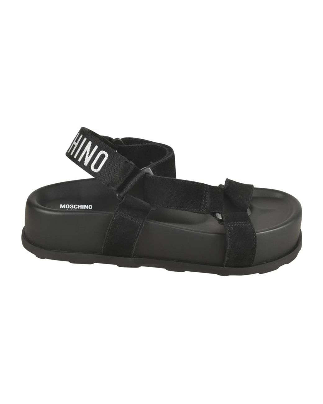 Moschino Black Flat Sandals