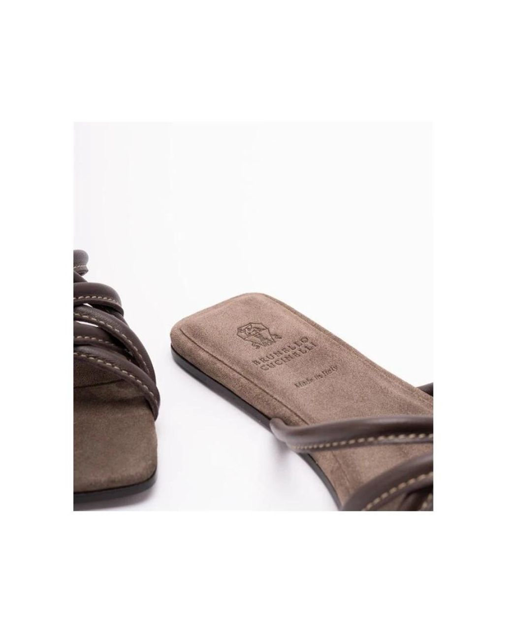 Brunello Cucinelli Brown Sliders
