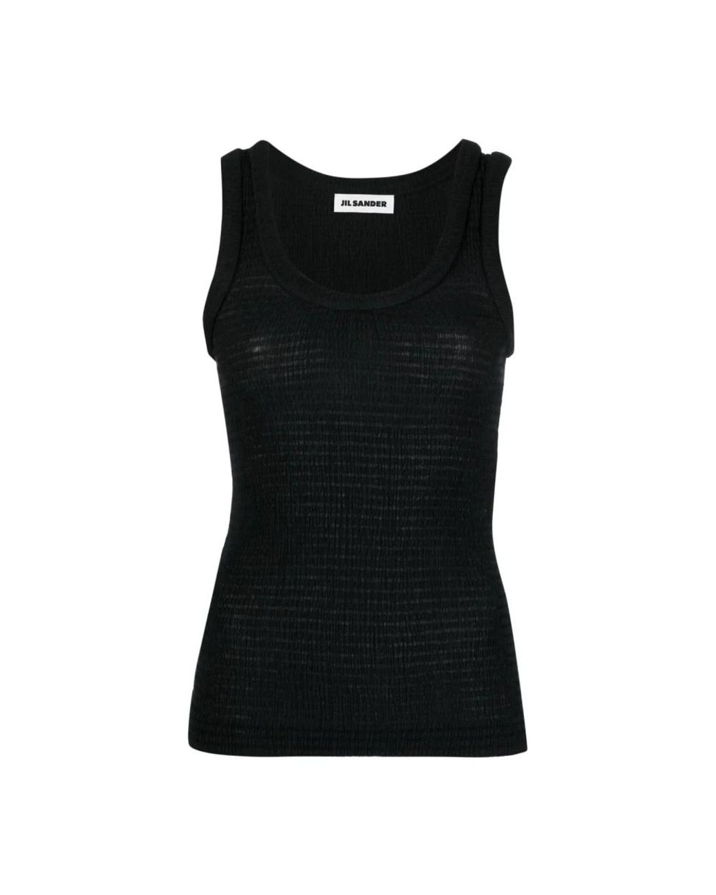 Jil Sander Black Sleeveless Tops