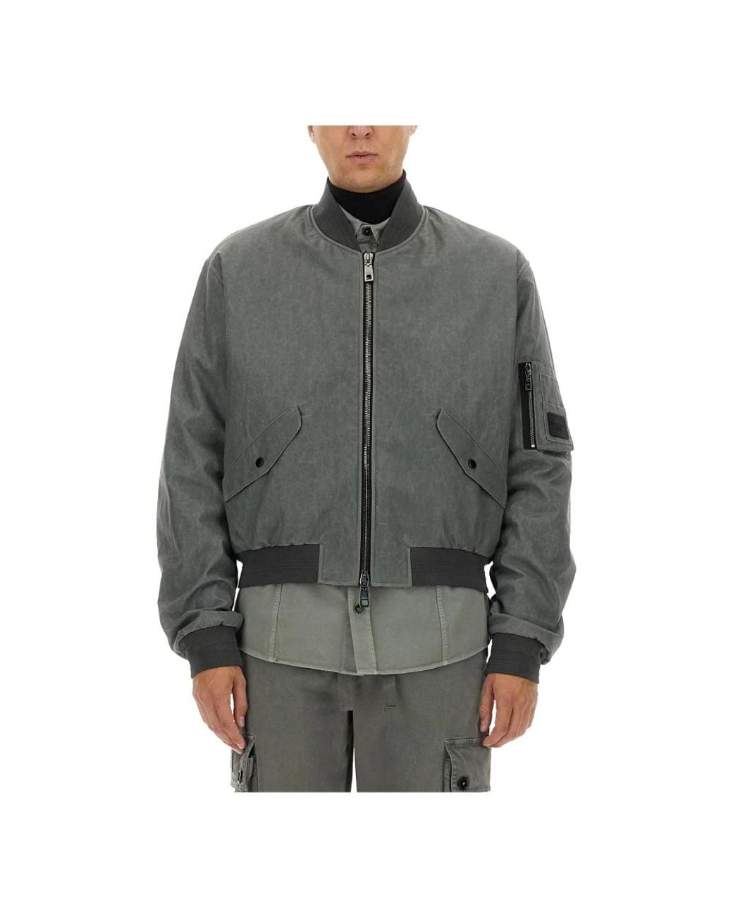 Dolce & Gabbana Gray Bomber Jackets for men