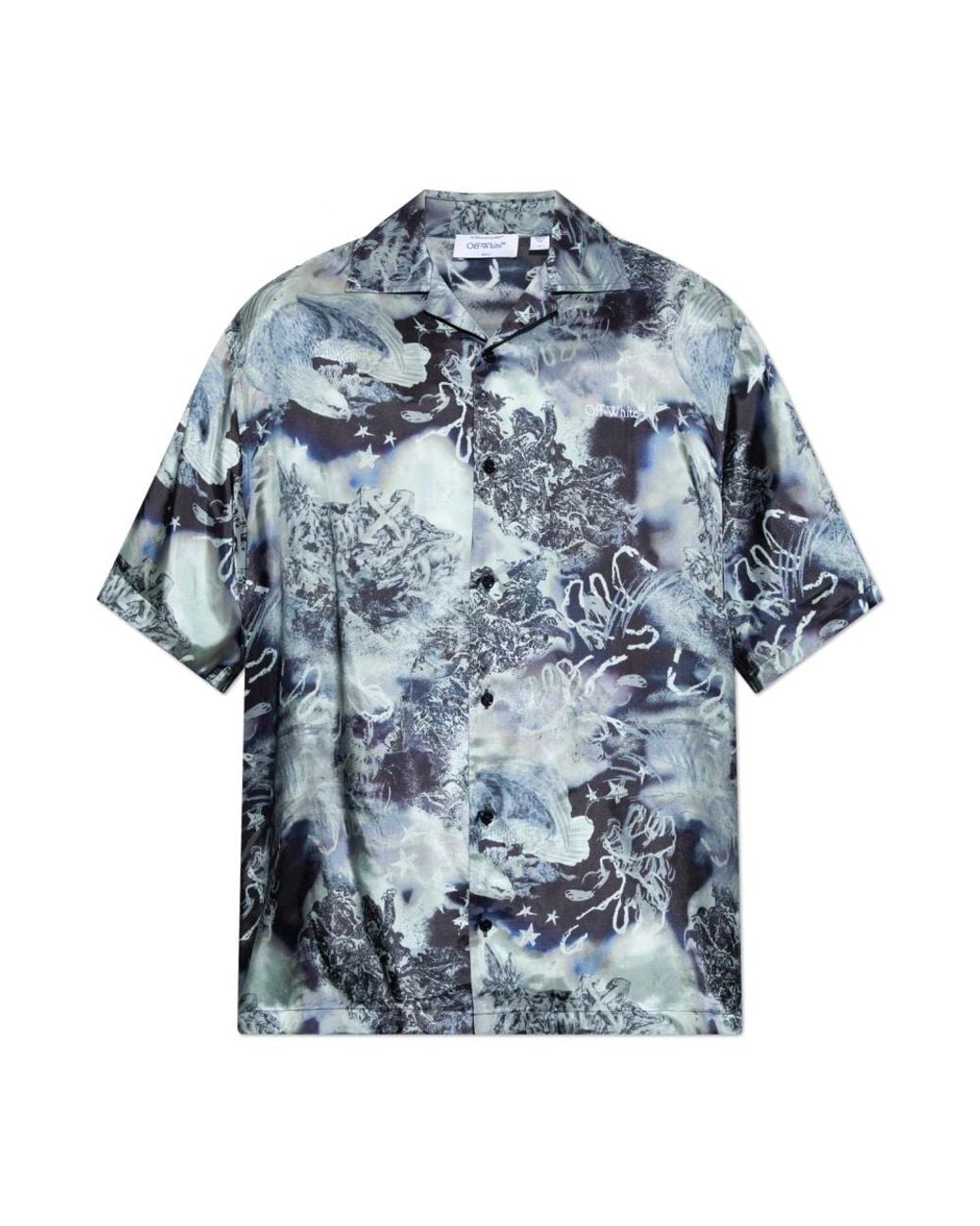 Off-White c/o Virgil Abloh Blue Short Sleeve Shirts for men