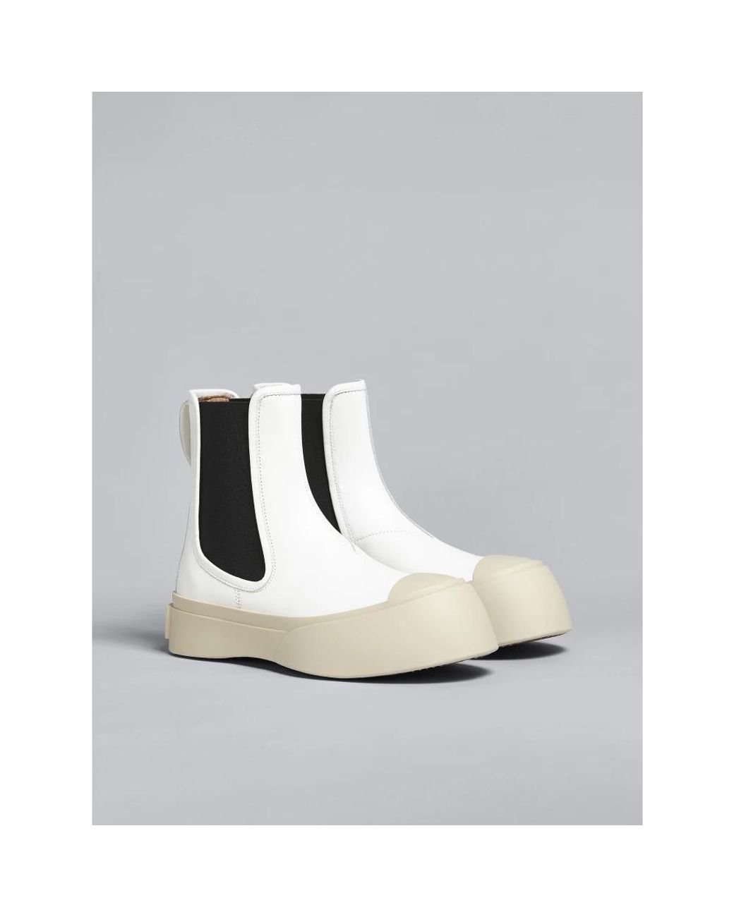 Marni White Chelsea Boots