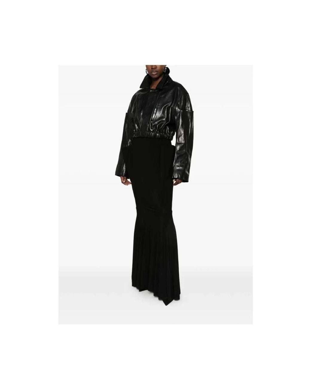 Rick Owens Black Leather Jackets