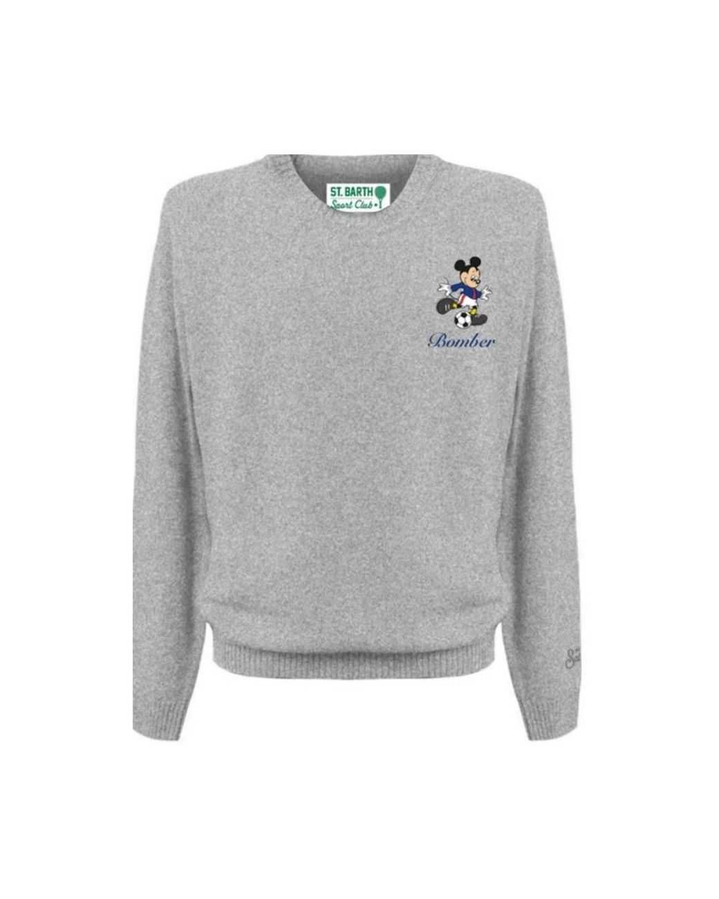 Mc2 Saint Barth Gray Round-Neck Knitwear for men